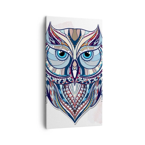 Quadro em tela - Coruja ornamental requintada - 45x80 cm