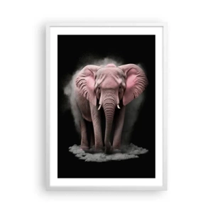 Pôster em moldura branca - Não pense em um elefante rosa! - 50x70 cm