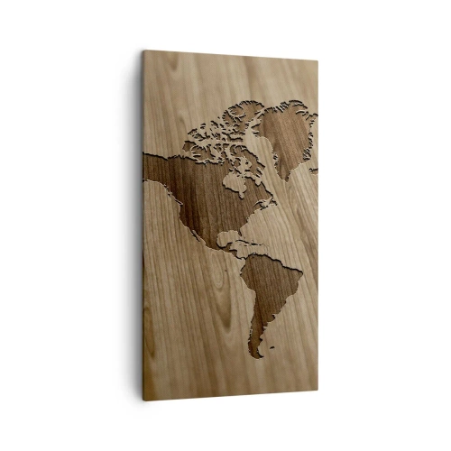 Quadro em tela - O mundo servido na mesa - 45x80 cm