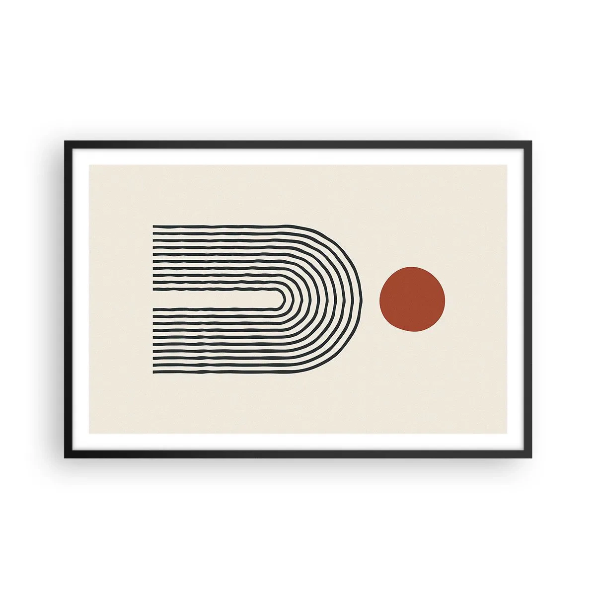 Pôster com moldura preta - Magnetismo de formas e cores - 91x61 cm
