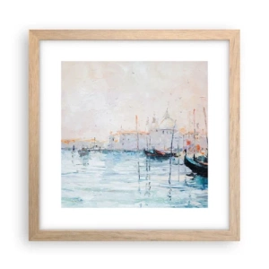 Pôster com moldura de carvalho claro - Além da água, atrás do nevoeiro - 30x30 cm