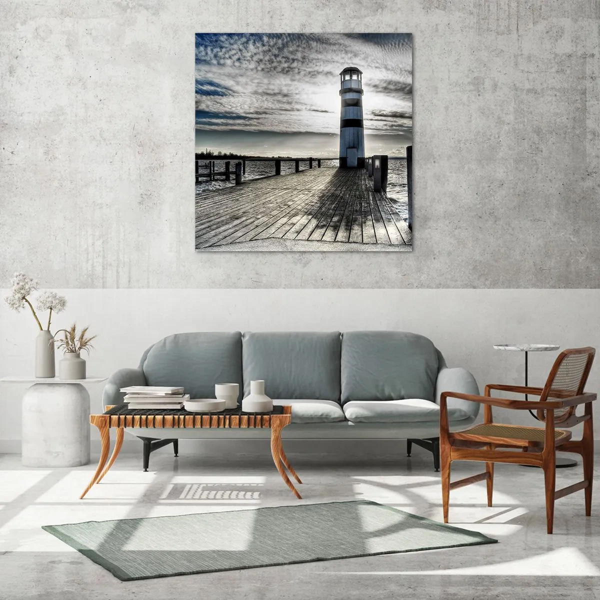 Quadro em vidro - Marinheiros, aguardo ansiosamente - 50x50 cm