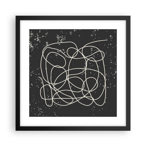 Pôster com moldura preta - Pensamentos errantes - 40x40 cm