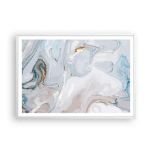 Pôster em moldura branca - Branco elevado - 100x70 cm