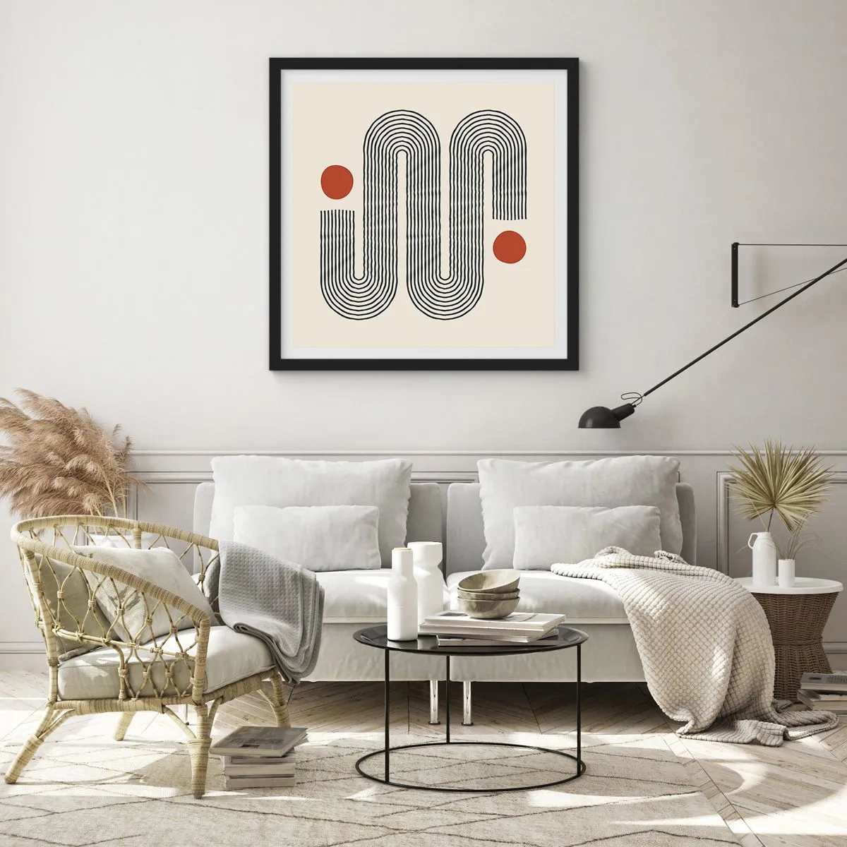 Pôster com moldura preta - Do início ao fim - 40x40 cm