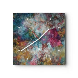 Relógio de parede - Relógio em vidro - Em plena floração - 40x40 cm