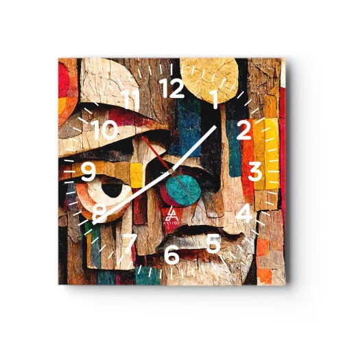 Relógio de parede - Relógio em vidro - Vejo-te... - 40x40 cm