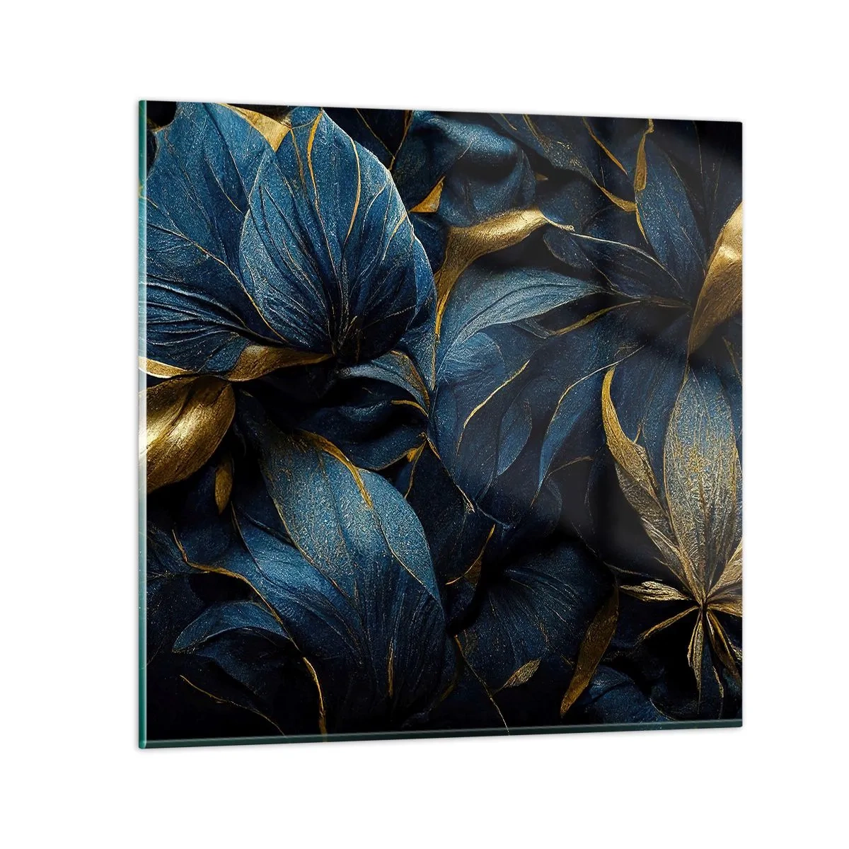 Quadro em vidro - Forrado com ouro - 50x50 cm