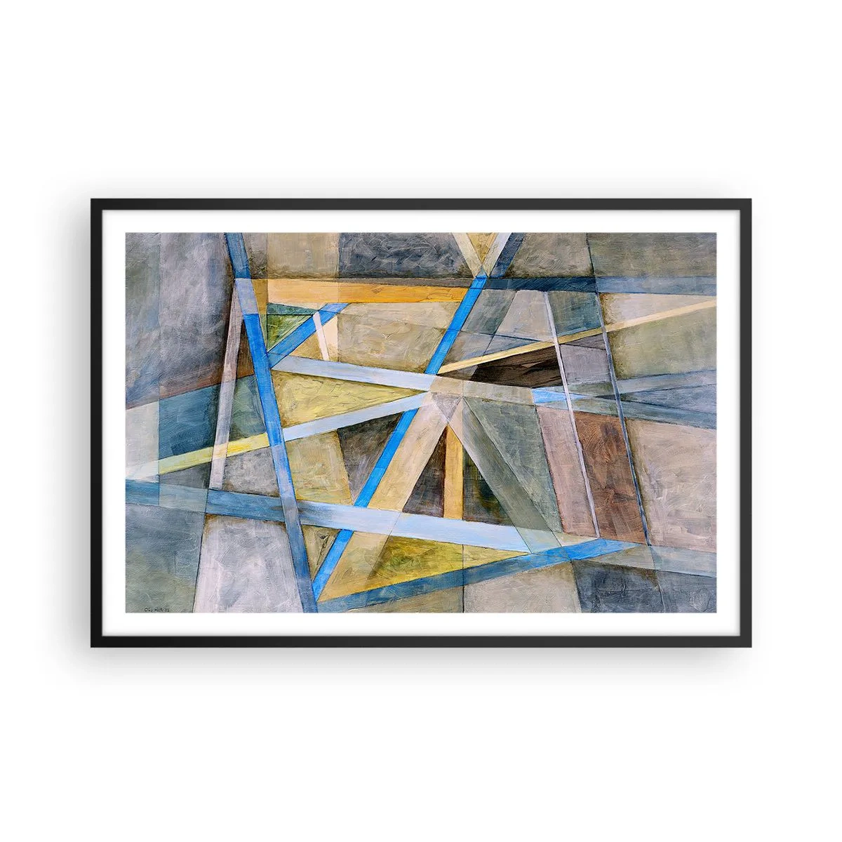 Pôster com moldura preta - Em linha reta ou na diagonal? - 91x61 cm