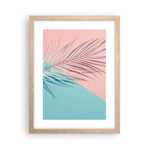 Pôster com moldura de carvalho claro - Impressão tropical - 30x40 cm