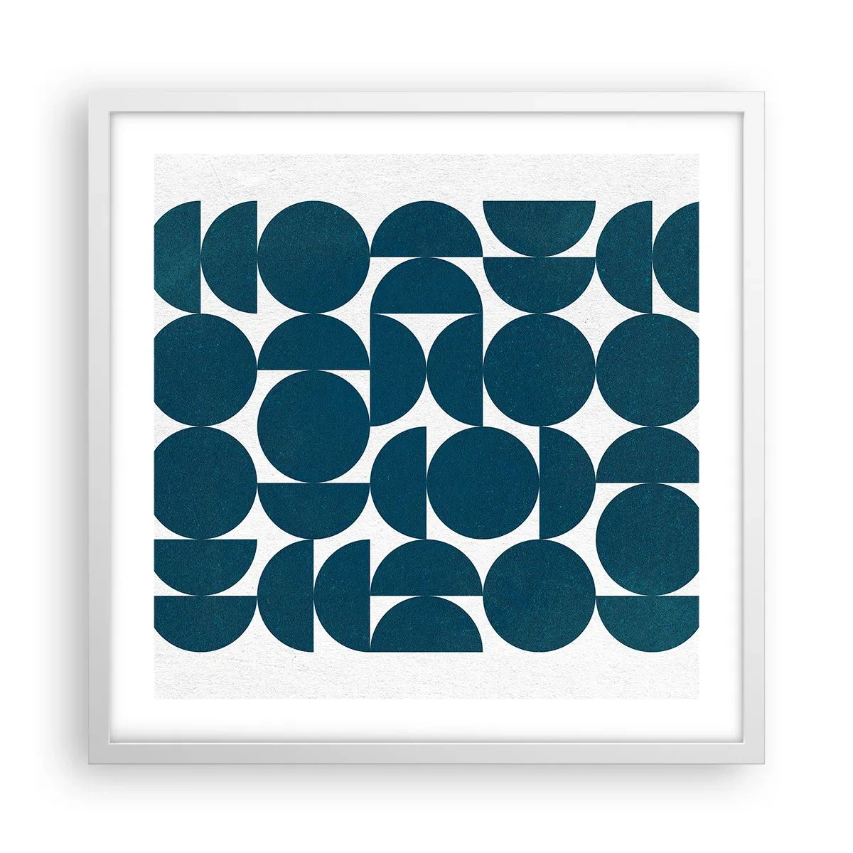 Pôster em moldura branca - Círculos e semicírculos - 50x50 cm