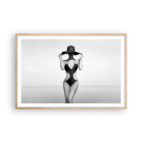 Pôster com moldura de carvalho claro - Meu nome é: Elegância - 91x61 cm