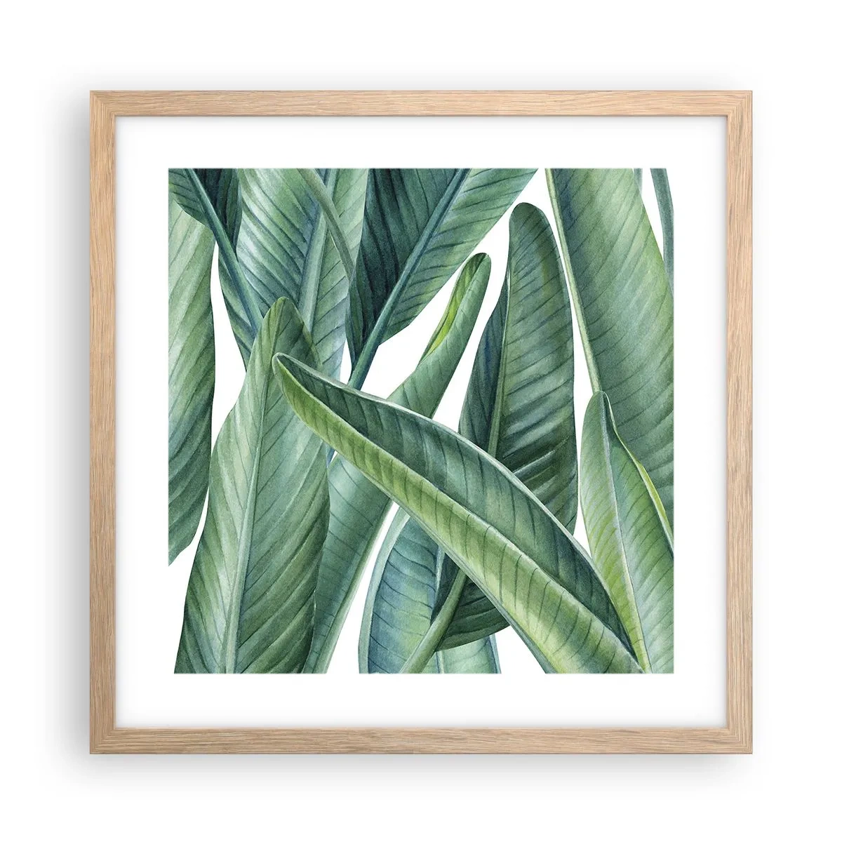 Pôster com moldura de carvalho claro - O próprio verde - 40x40 cm