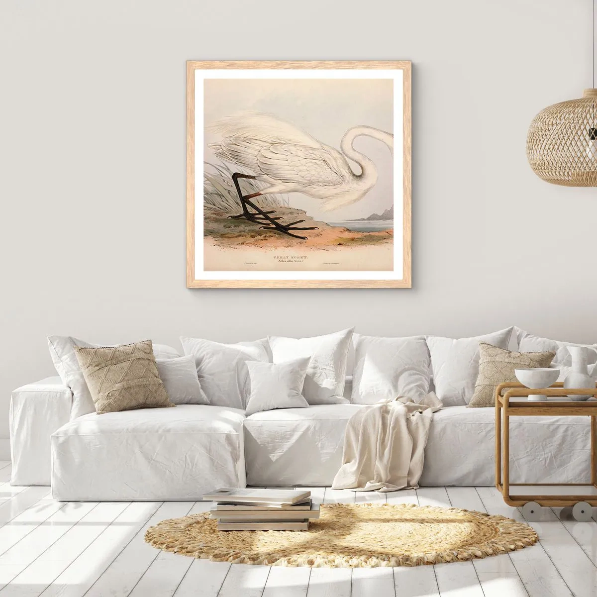 Pôster com moldura de carvalho claro - A senhora nos juncos - 60x60 cm