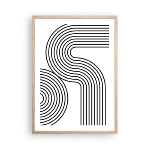 Pôster com moldura de carvalho claro - Na curva - 50x70 cm