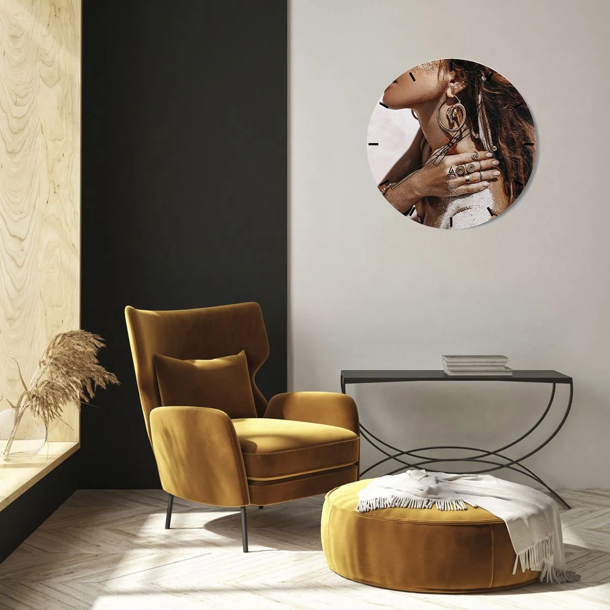 Relógio de parede - Relógio em vidro - A rainha da praia selvagem - 40x40 cm