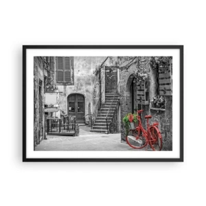 Pôster com moldura preta - Beco da Toscana - 70x50 cm