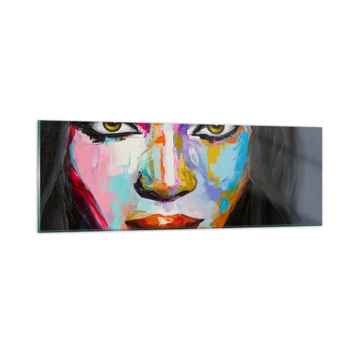 Quadro em vidro - É impossível tirar os olhos - 90x30 cm