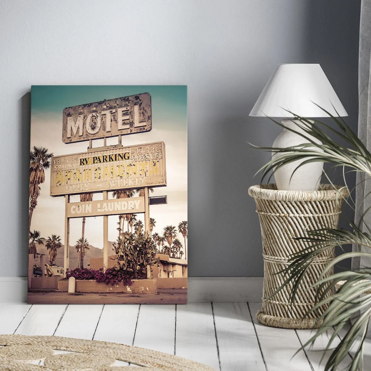 Quadro em tela - O tempo parou aqui - 50x70 cm