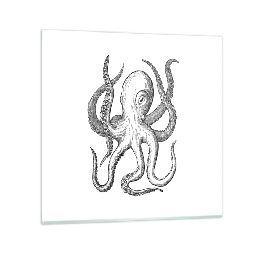 Quadro em vidro - Dançando com as ondas - 30x30 cm