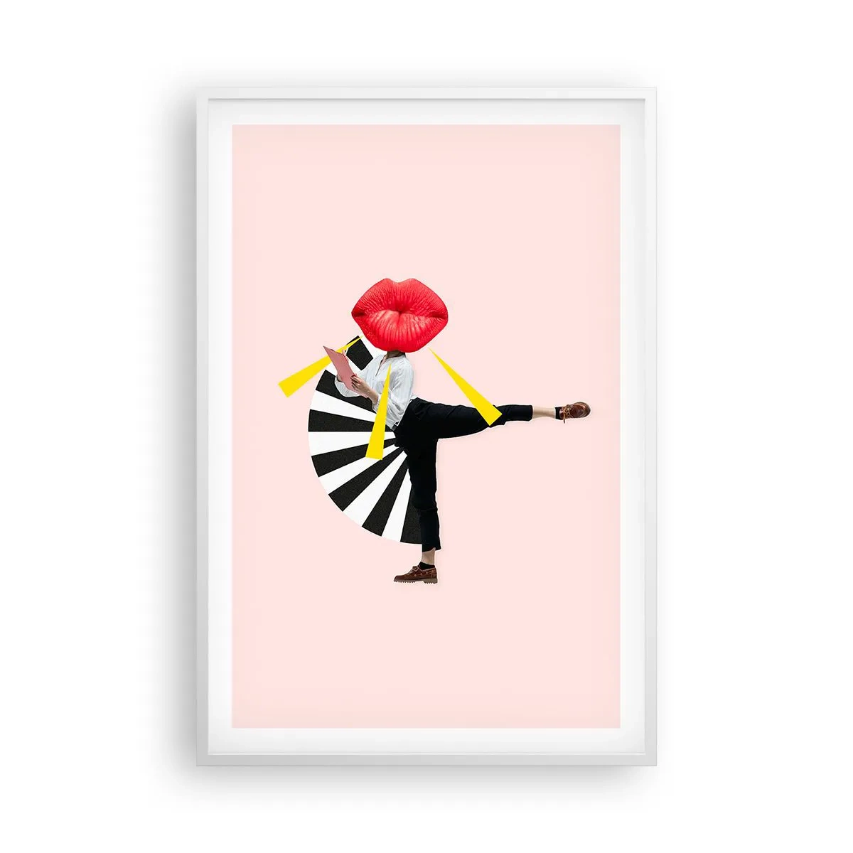 Pôster em moldura branca - Arte pop surreal - 61x91 cm