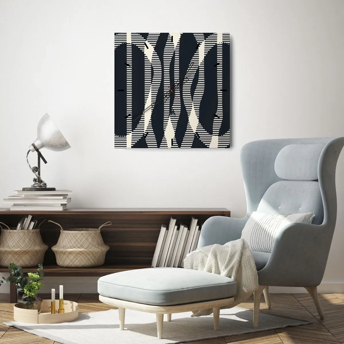 Relógio de parede - Relógio em vidro - Uma tentativa de quebrar a escuridão - 30x30 cm