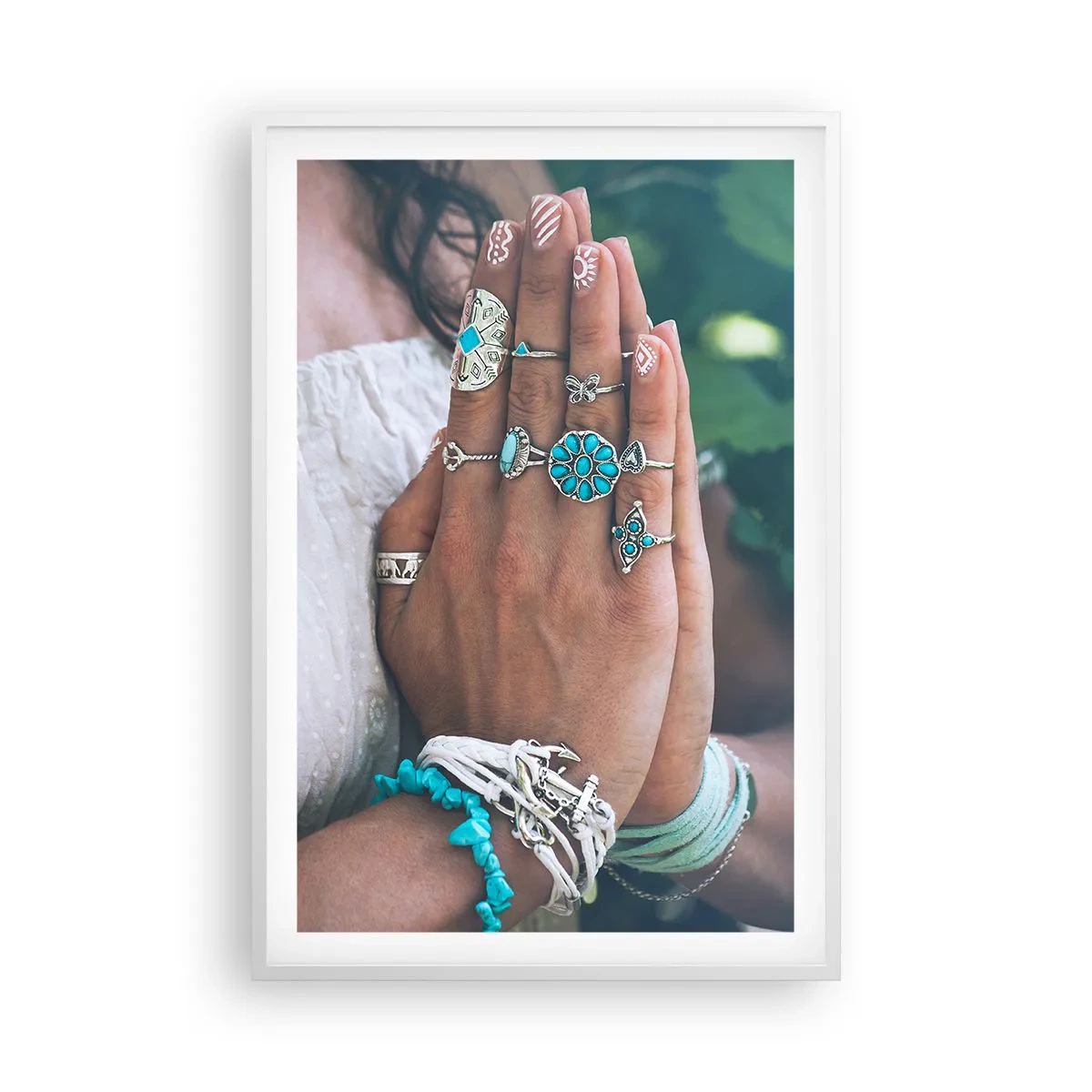 Pôster em moldura branca - Bem-vindo ao centro do ser - 61x91 cm