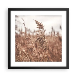 Pôster com moldura preta - O outono já chegou ao campo - 40x40 cm