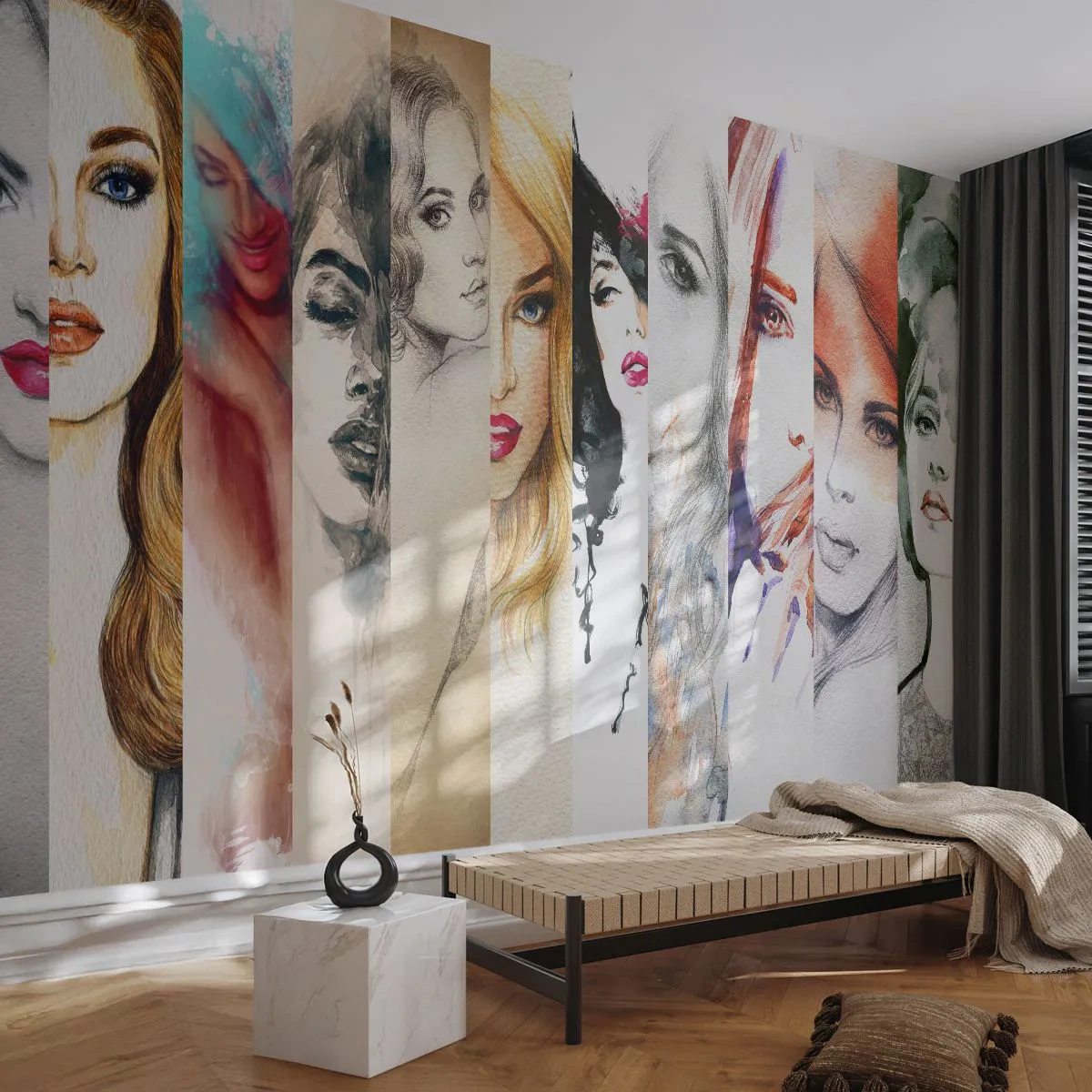 Papel de Parede Premium Canvas - Sempre VOCÊ - Mulher, Rosto de mulher, Retrato - 450x315 cm