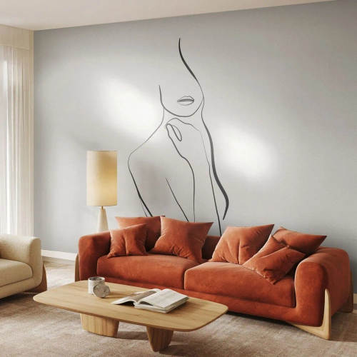 Papel de Parede Premium Canvas - Uma onda de melancolia - Abstração, Corpo de Mulher, Gráficos - 350x256 cm