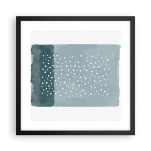 Pôster com moldura preta - Cultivado em azul - 40x40 cm