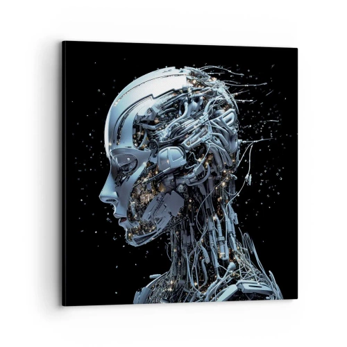 Quadro em tela - A tecnologia é uma mulher - 70x70 cm