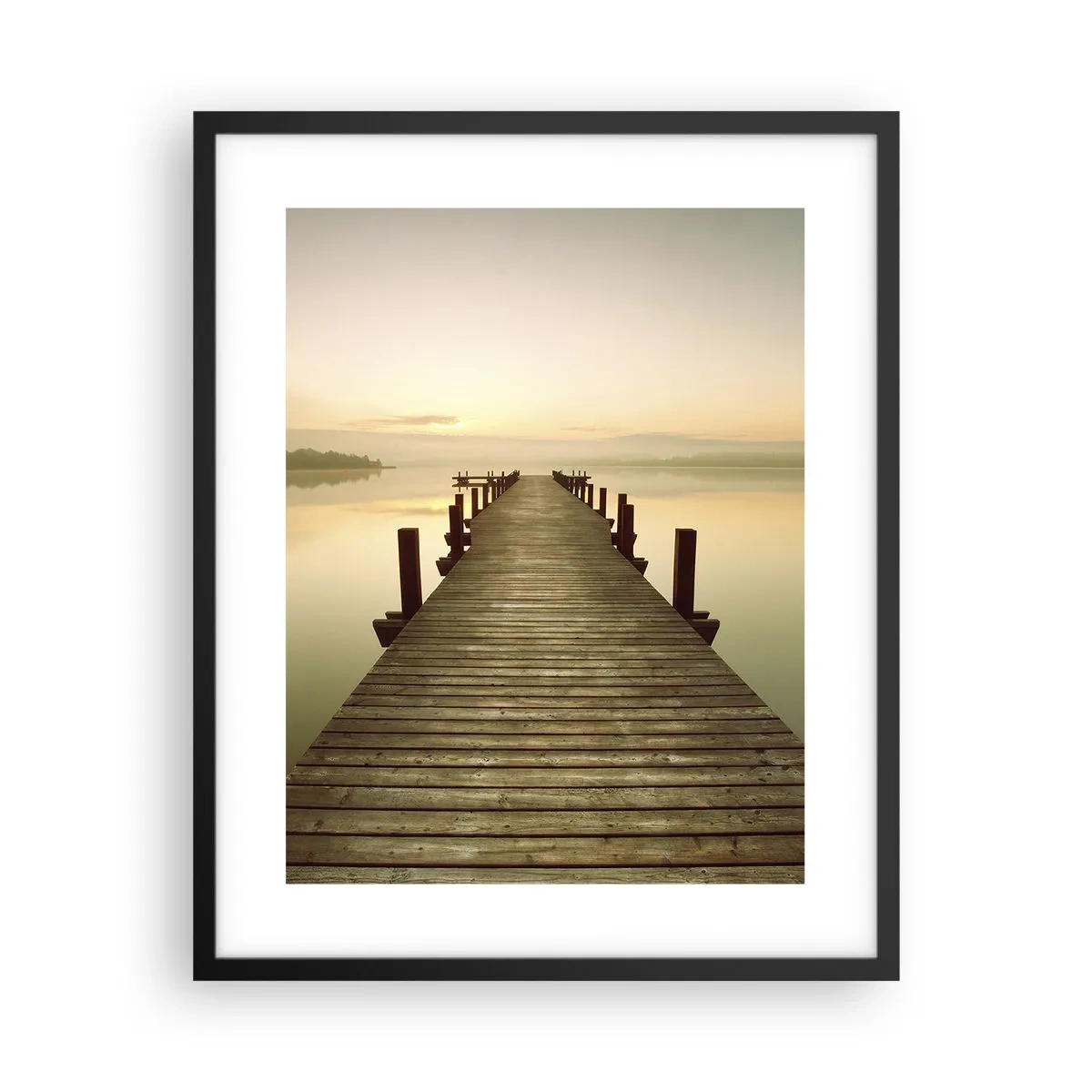 Pôster com moldura preta - Antes do amanhecer, nascer do sol, luz - 40x50 cm
