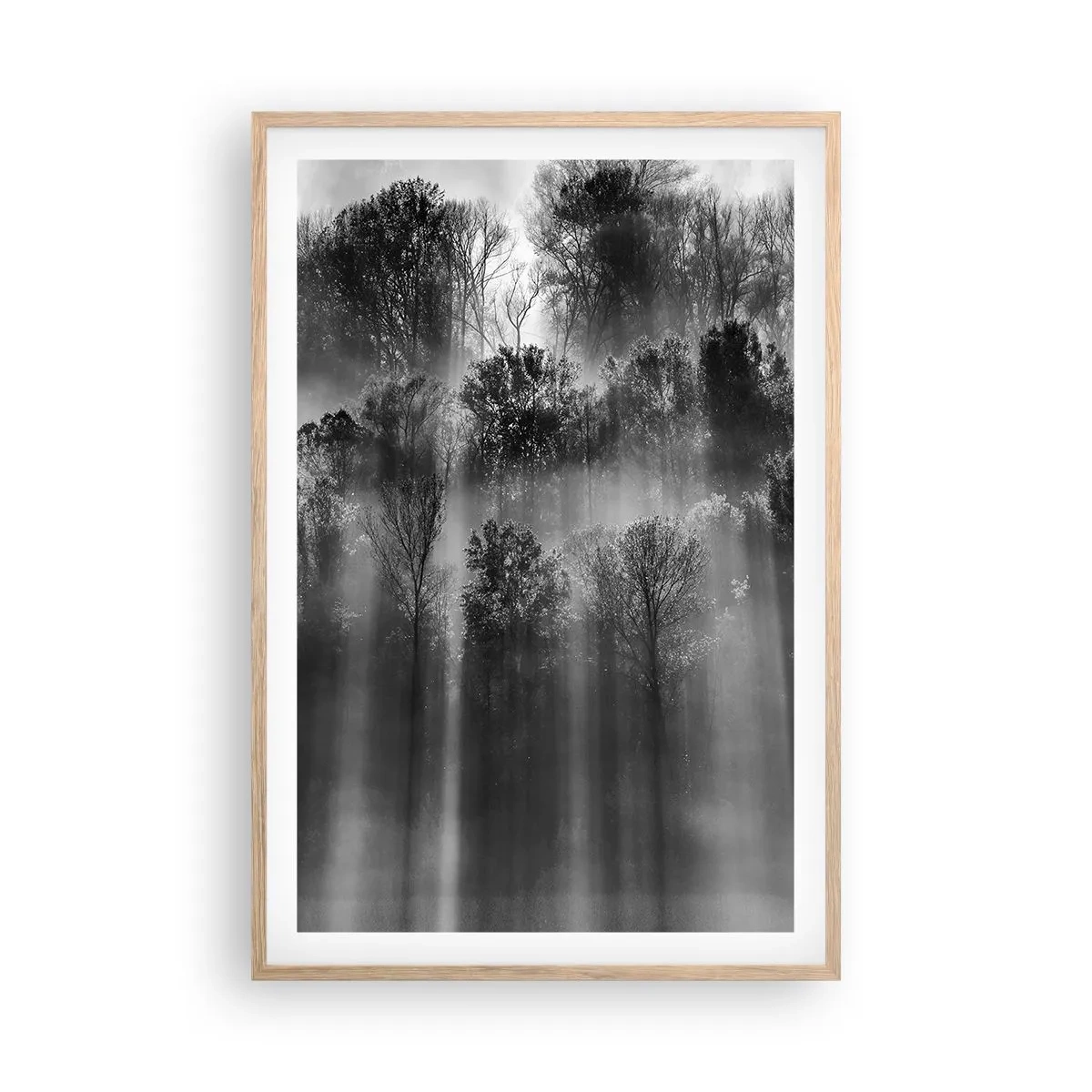 Pôster com moldura de carvalho claro - Em correntes de luz - 61x91 cm
