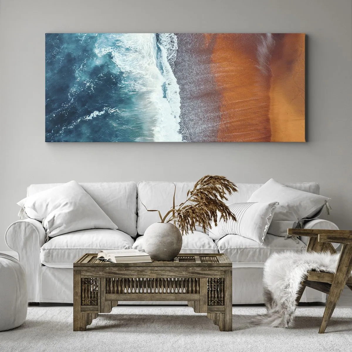 Quadro em tela - Toque do oceano - 160x50 cm