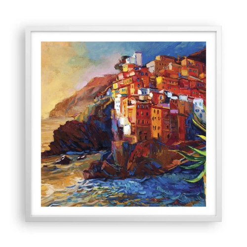 Pôster em moldura branca - Vibrações italianas - 60x60 cm
