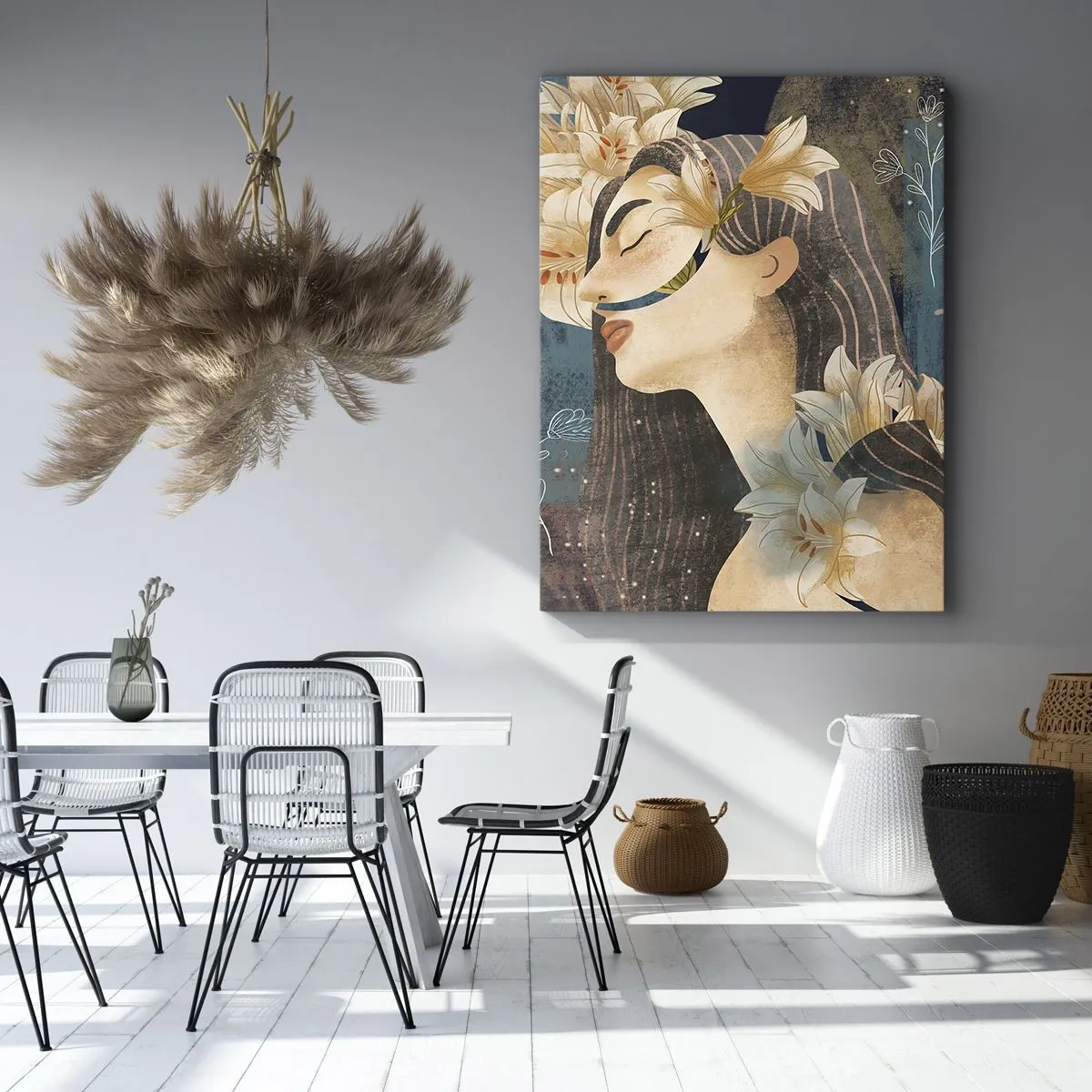 Quadro em tela - O conto da princesa com lírios - 50x70 cm