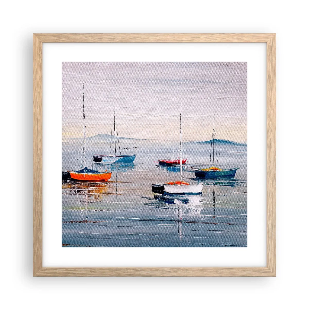 Pôster com moldura de carvalho claro - Um merecido descanso - 40x40 cm