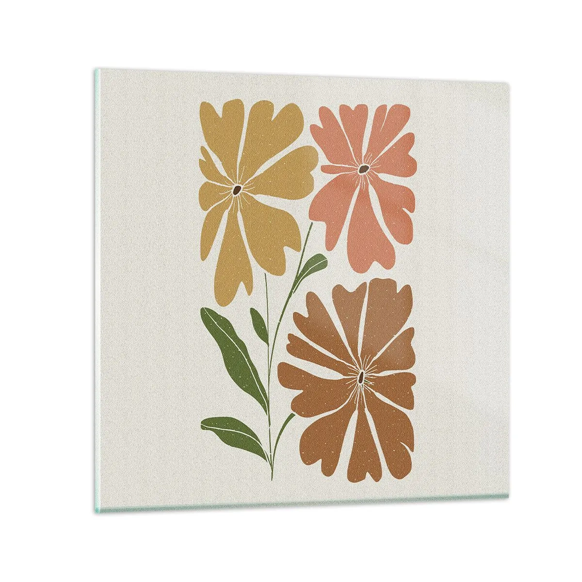 Quadro em vidro - Natureza e geometria - 60x60 cm