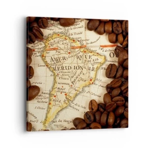 Quadro em tela - De onde vem o melhor café? - 40x40 cm