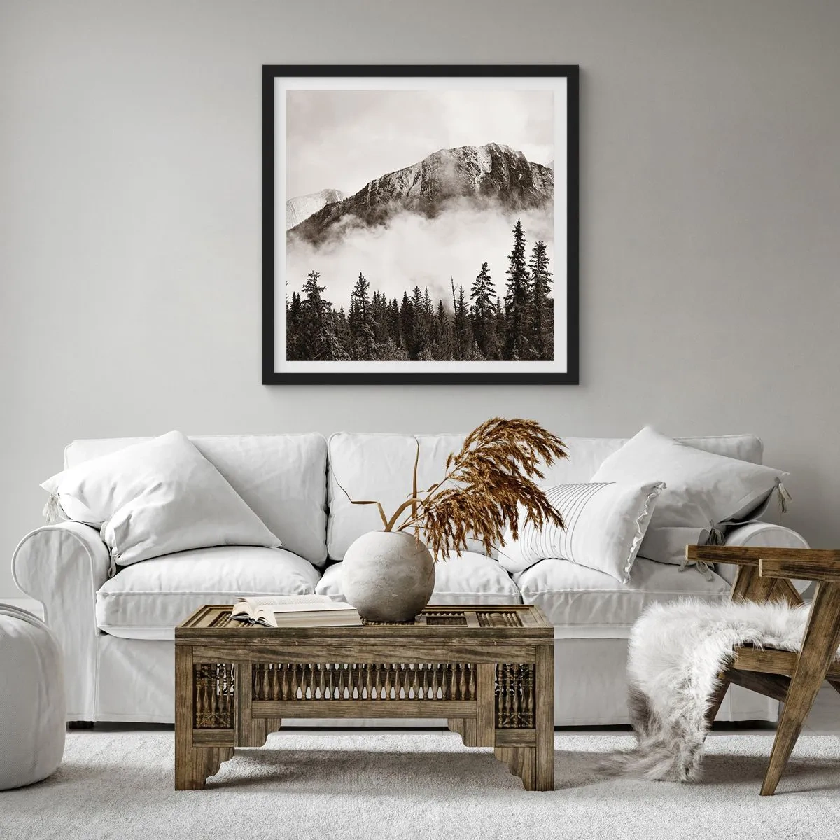 Pôster com moldura preta - O soberano de granito - 40x40 cm