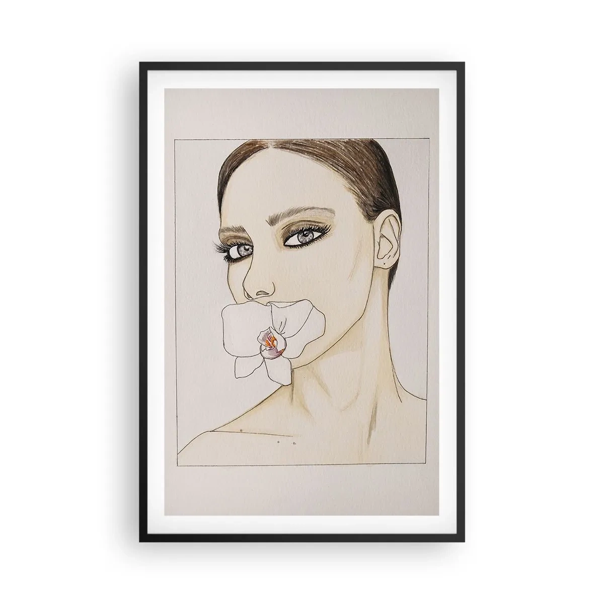Pôster com moldura preta - Símbolo de elegância e beleza - 61x91 cm