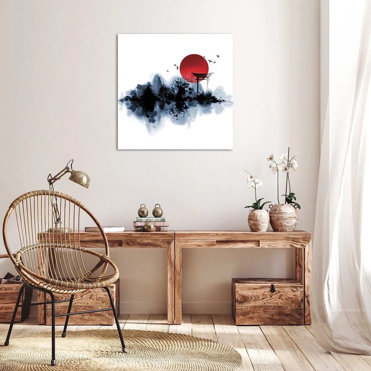 Quadro em tela - Vista japonesa - 40x40 cm