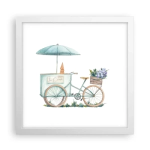 Pôster em moldura branca - Doce lembrança do verão - 30x30 cm