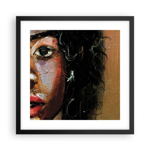 Pôster com moldura preta - Preto e brilho - 40x40 cm