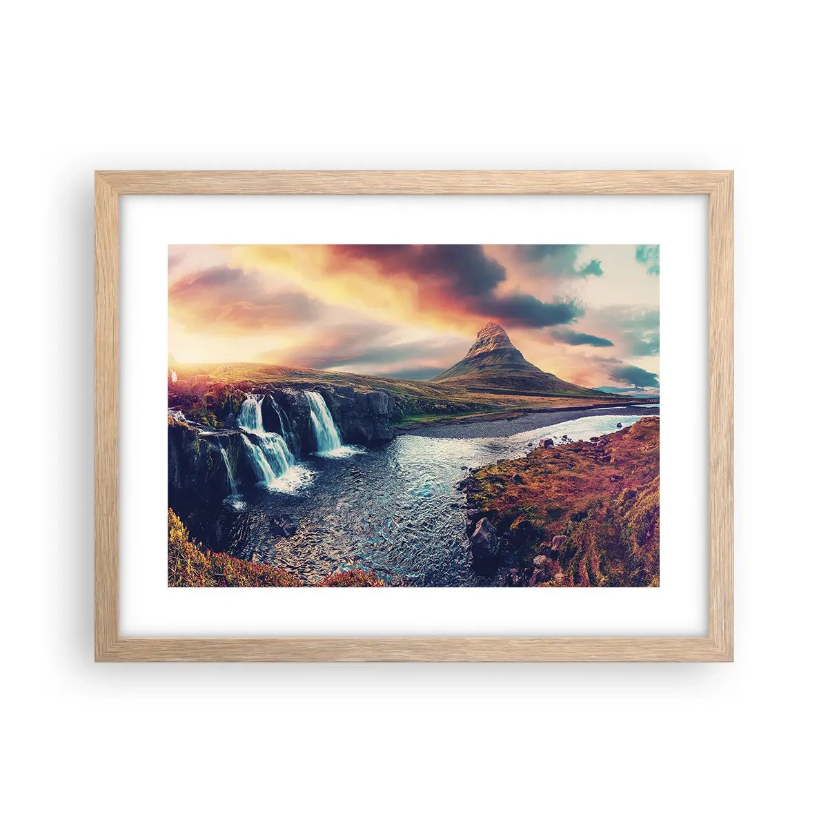 Pôster com moldura de carvalho claro - Na majestade da natureza - 40x30 cm