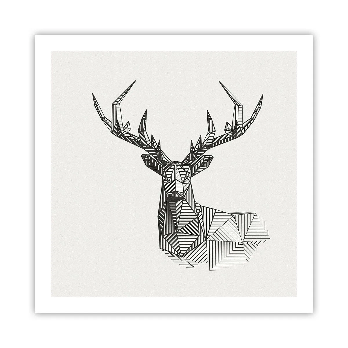 Pôster - Veado em estilo cubista - 60x60 cm