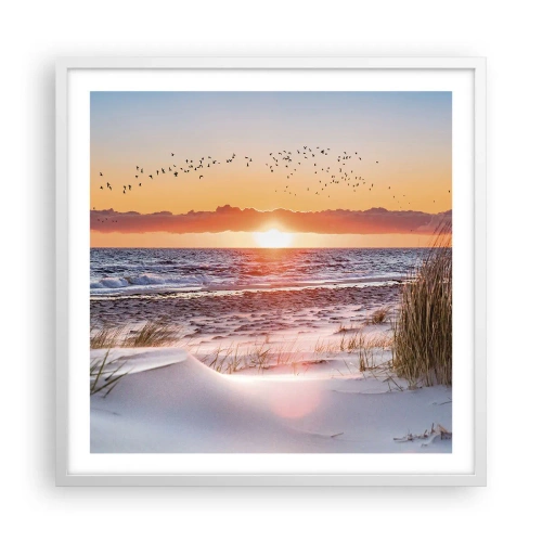Pôster em moldura branca - Paisagem horizontal - 60x60 cm