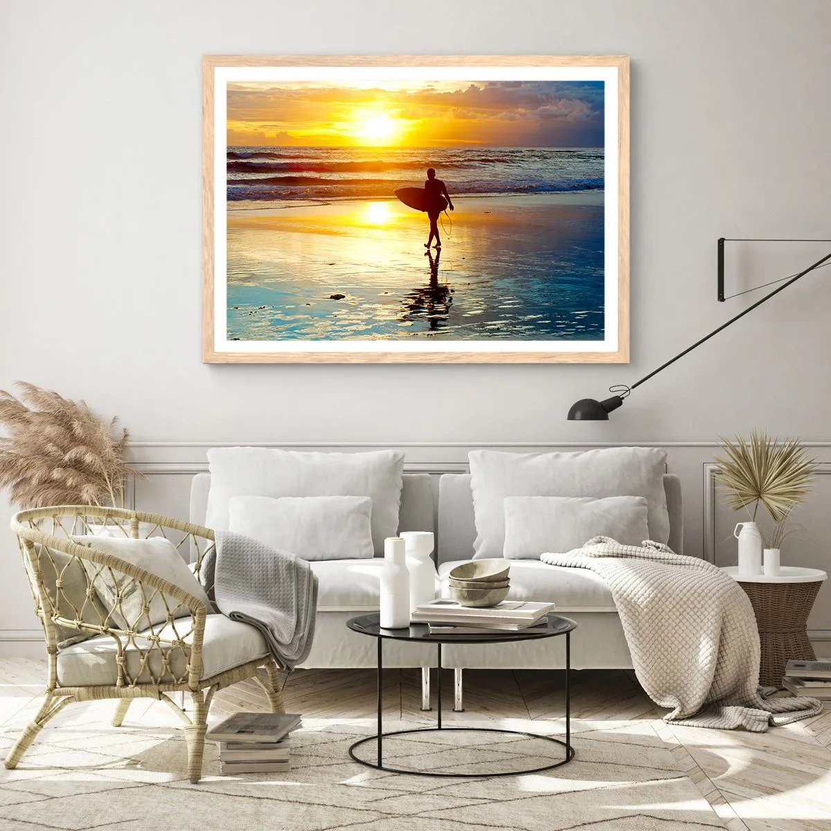 Pôster com moldura de carvalho claro - O Retorno do Guerreiro - 100x70 cm