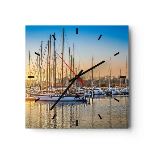 Relógio de parede - Relógio em vidro - O vento também deve dormir  - 30x30 cm